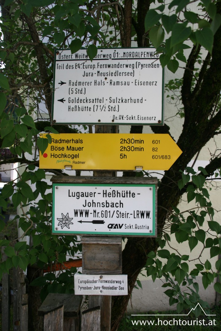 Markiertafeln in der Radmer