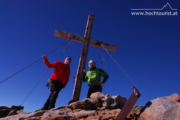 Am zweiten Gipfel der Tour, dem Hinteren Bratschenkopf (3413m).