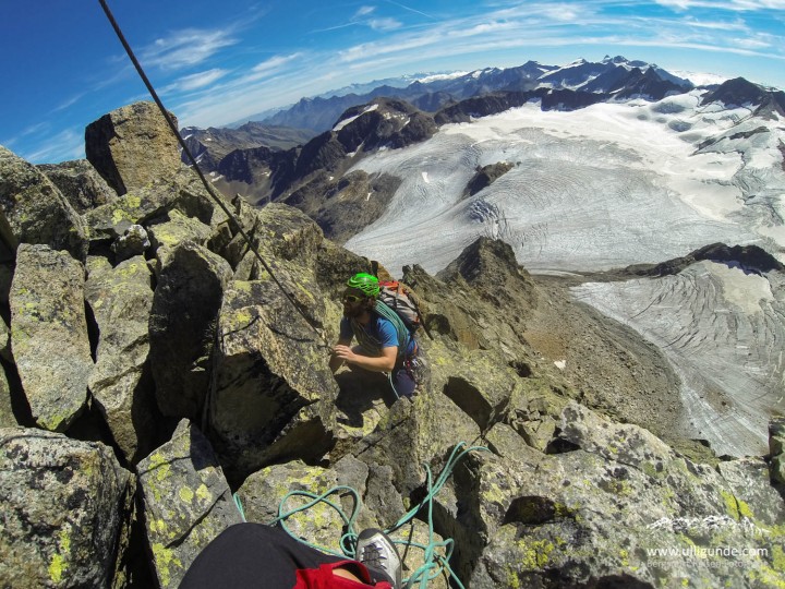 Fast am Gipfel. Letztes Boulderproblem mit Müh' und Not geflashed!